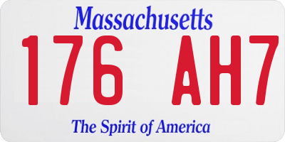 MA license plate 176AH7