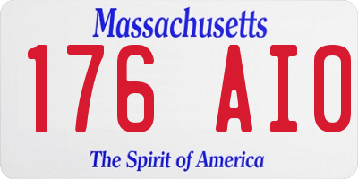 MA license plate 176AI0