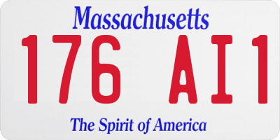 MA license plate 176AI1
