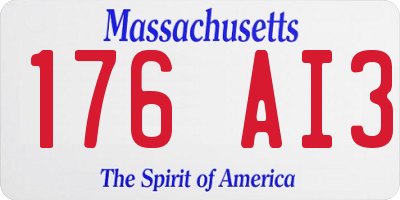 MA license plate 176AI3