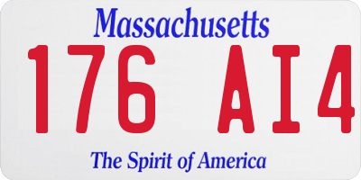 MA license plate 176AI4