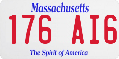 MA license plate 176AI6