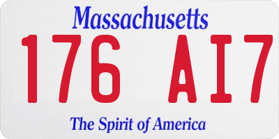 MA license plate 176AI7