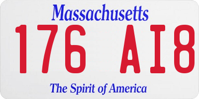 MA license plate 176AI8