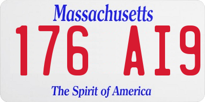 MA license plate 176AI9