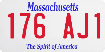 MA license plate 176AJ1