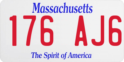 MA license plate 176AJ6