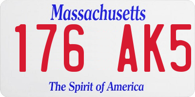 MA license plate 176AK5