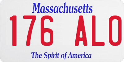 MA license plate 176AL0