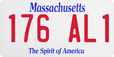 MA license plate 176AL1