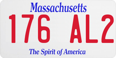 MA license plate 176AL2