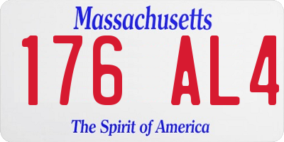 MA license plate 176AL4