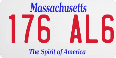 MA license plate 176AL6