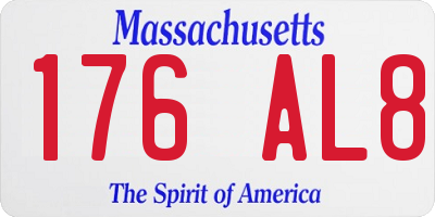 MA license plate 176AL8