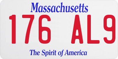 MA license plate 176AL9