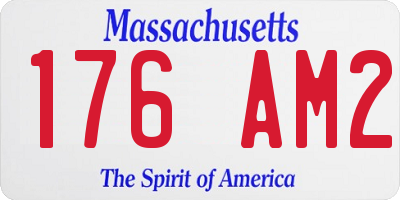 MA license plate 176AM2