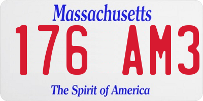 MA license plate 176AM3