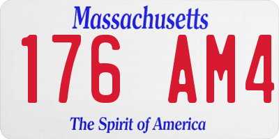 MA license plate 176AM4