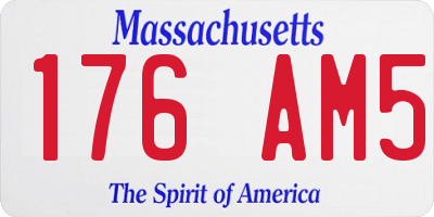 MA license plate 176AM5