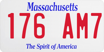 MA license plate 176AM7