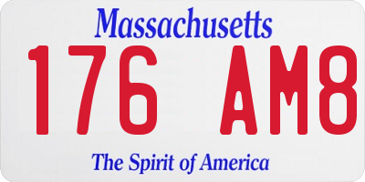 MA license plate 176AM8