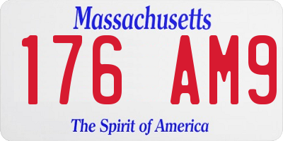 MA license plate 176AM9