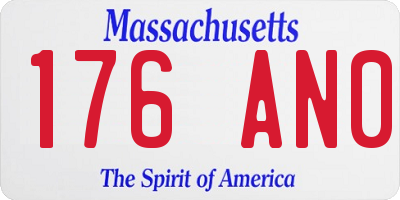 MA license plate 176AN0