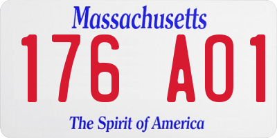 MA license plate 176AO1