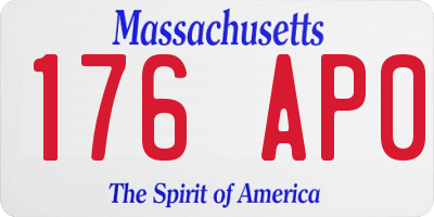 MA license plate 176AP0