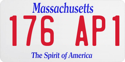MA license plate 176AP1