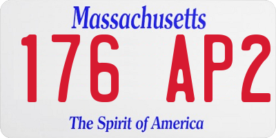 MA license plate 176AP2