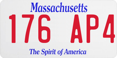 MA license plate 176AP4