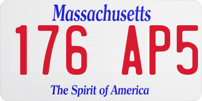 MA license plate 176AP5