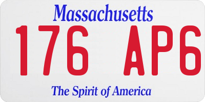 MA license plate 176AP6