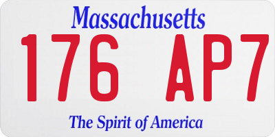 MA license plate 176AP7