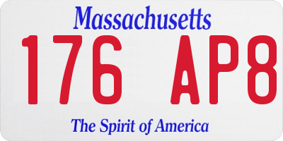 MA license plate 176AP8