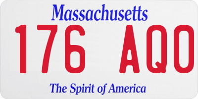 MA license plate 176AQ0