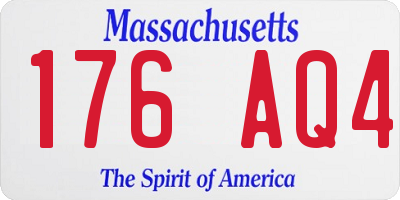 MA license plate 176AQ4