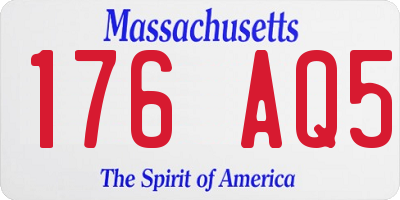 MA license plate 176AQ5