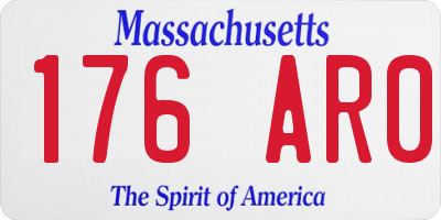 MA license plate 176AR0