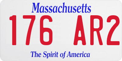 MA license plate 176AR2