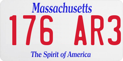 MA license plate 176AR3