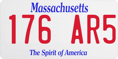 MA license plate 176AR5