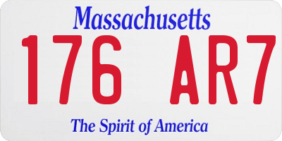 MA license plate 176AR7