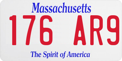MA license plate 176AR9