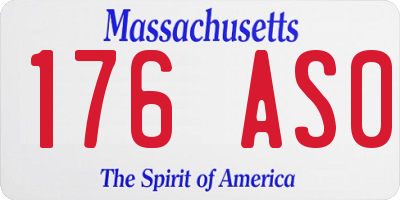 MA license plate 176AS0