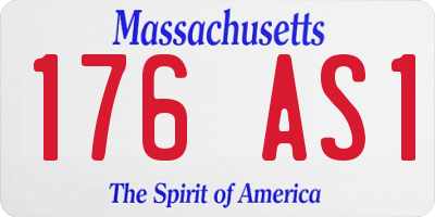 MA license plate 176AS1