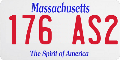 MA license plate 176AS2