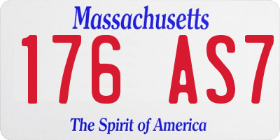 MA license plate 176AS7