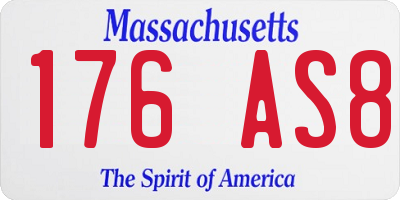 MA license plate 176AS8